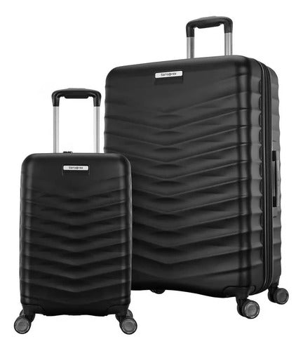 Juego De Maletas Samsonite Precision Dlx 2 Pzs Rígidas Negro Lisa