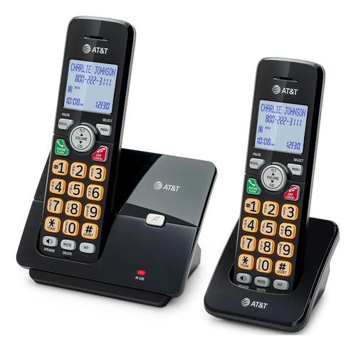 Teléfono Fijo Inalámbrico At&t 2 Auriculares Color Negro Negro