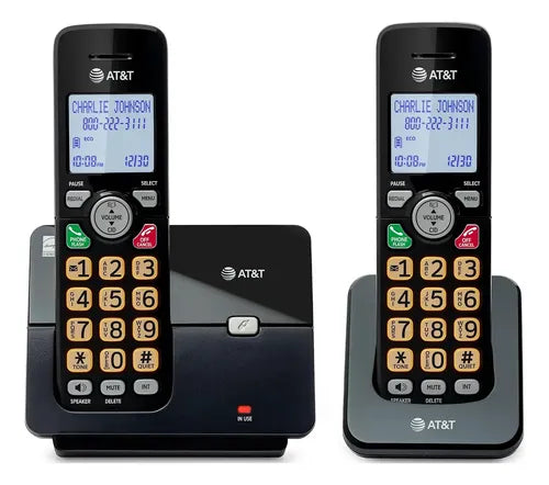 Teléfono Fijo Inalámbrico At&t 2 Auriculares Color Negro Negro