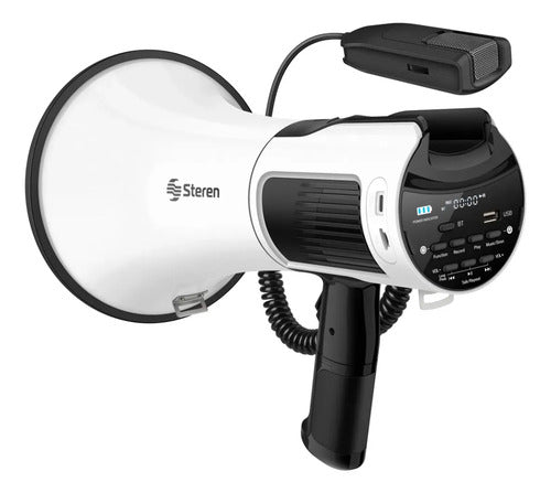 Megáfono Blanco Steren, Grabador De Voz Y Batería Recargable Blanco