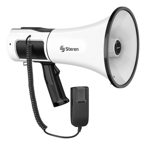 Megáfono Blanco Steren, Grabador De Voz Y Batería Recargable Blanco