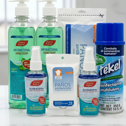 Kit De Sanitización Vlanc + Piur Y Tekel Con Paños