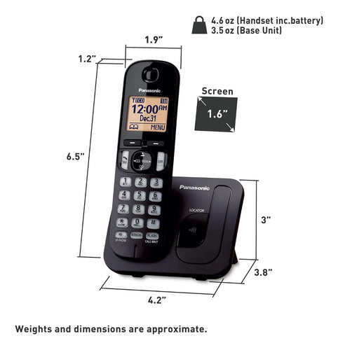 Teléfono Inalámbrico Digital Panasonic Kx-tgc200b 1 Auricula Negro