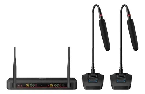 Steren Mic-8025 Sistema 2 Microfonos Flexibles Inalambricos Negro