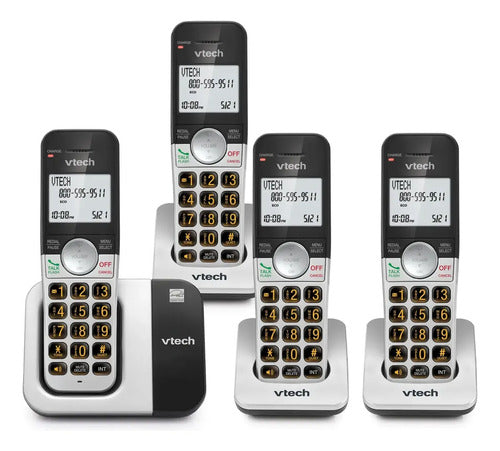 Vtech Vg231-4 Teléfono Con Pantalla Iluminada Set De 4 Negro