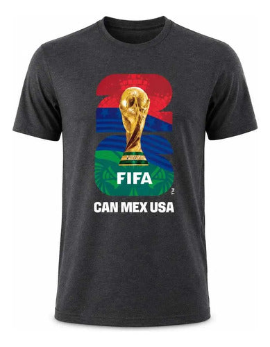 Playera Mundial Fifa 2026 Original Costco Usa Gris Oscuro Gris Logo L
