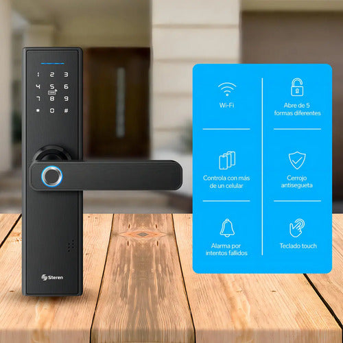Cerradura Digital Inteligente Wi-fi Steren Lock-500 Negro
