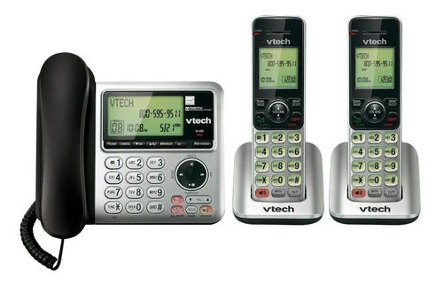 Teléfono Alámbrico E Inalámbrico Vtech Cs6649-2 Dect 6.0 Gris