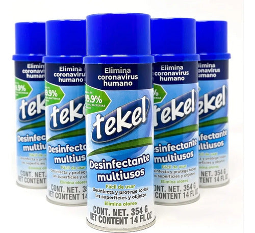 Caja 12pzs Aerosol Desinfectante Multiusos Tekel 354g