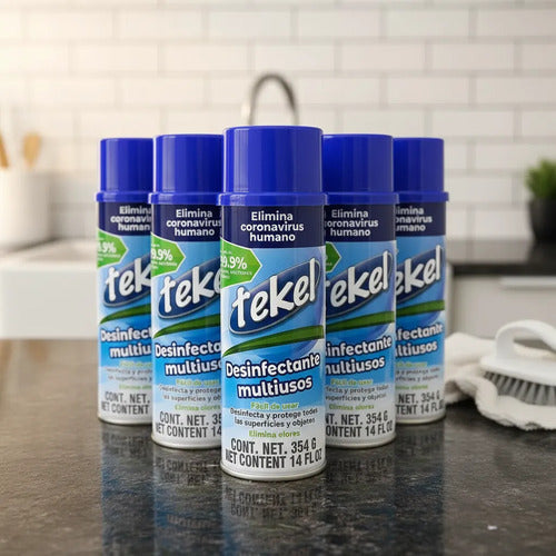 Caja 12pzs Aerosol Desinfectante Multiusos Tekel 354g
