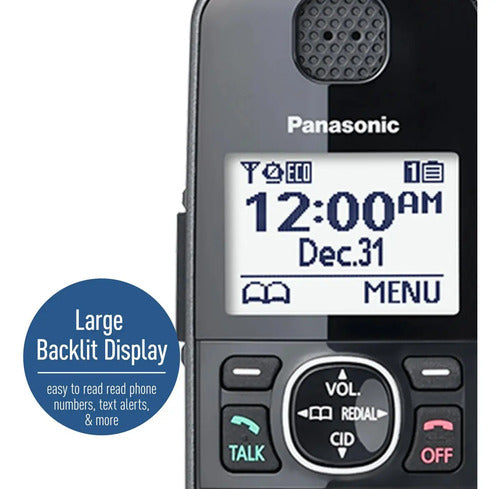 Teléfono Inalámbrico Panasonic Kx-tg3833 Dect 6.0 3pzs Negro