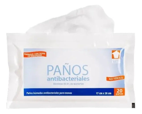 Paños Húmedos Antibacteriales Clean Ideas 20 Pzs