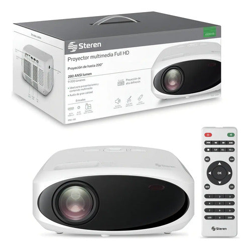 Proyector Steren Pro-400 Full Hd 9000 Lumens Wi-fi Blanco Blanco