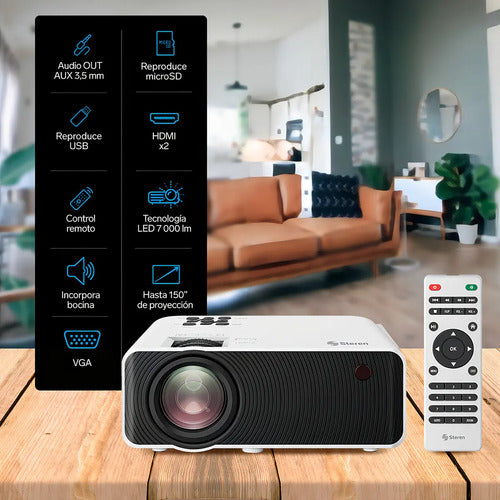 Proyector Mini Steren Pro-300 7000lm Blanco