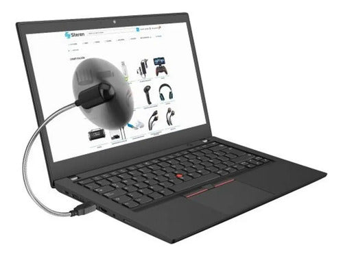 Mini Ventilador Usb Steren Negro Com-018 Flexible Laptop Negro