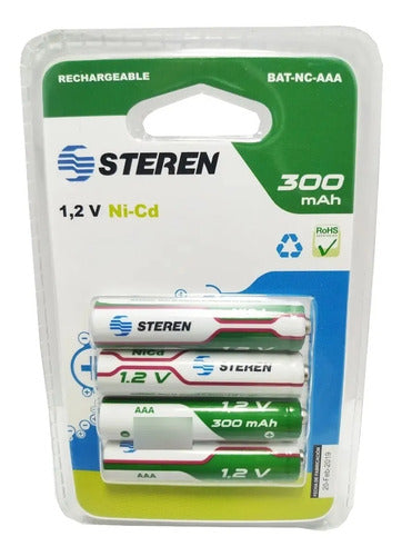 Pila Aaa Recargable Steren Ni-cd Pack 4 Piezas Bat-nc-aaa
