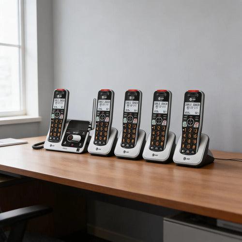 At&t Bl102-5 Telefono Digital Dect 6.0 Con 5 Auriculares Negro