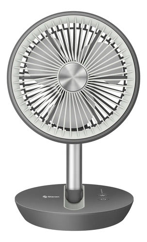 Ventilador Plegable Recargable Steren Fan-260gr Gris Claro Gris Claro