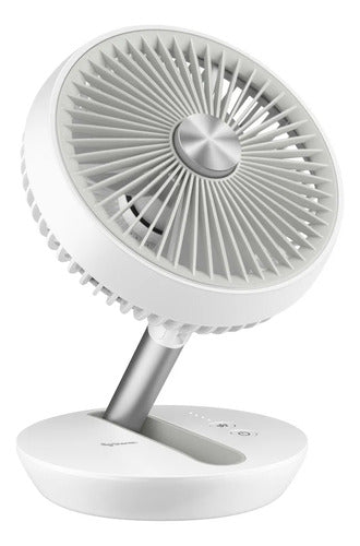 Ventilador Steren Fan-260bl Recargable Rejilla Giratoria Blanco