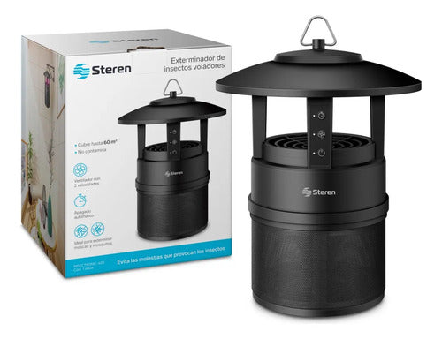 Steren Insectronic-400 Exterminador Voladores Con Succion Negro