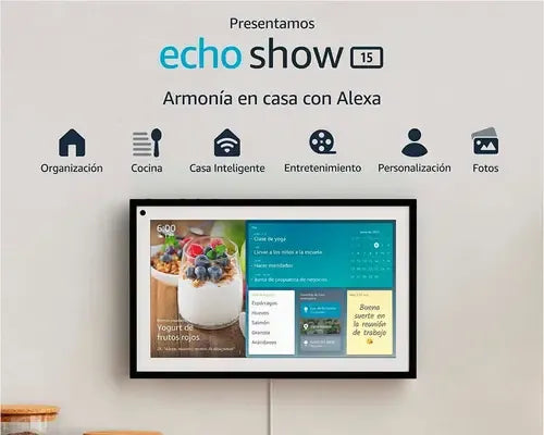Asistente Virtual Amazon Echo Show 15 Full Hd 15.6'' Negro Color Blanca Black/white