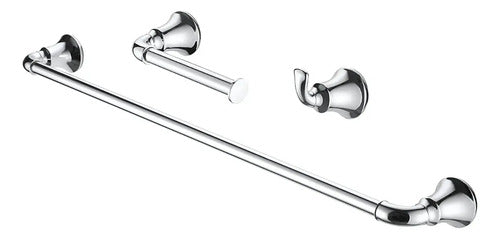 Juego De Accesorios Para Baño Homefits 30700511 3 Piezas Plateado