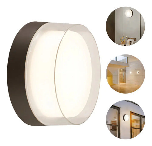 Lampara De Pared Exterior Homefits 4040091 Circular Negro / Circular
