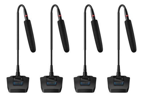 Set 4 Microfonos Inalambricos Steren Mic-8045 Conferencias Negro
