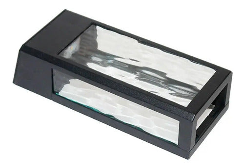 Lampara Solar Tipo Farol De Pared Exterior Luz Moderna Color Negro / Cubo