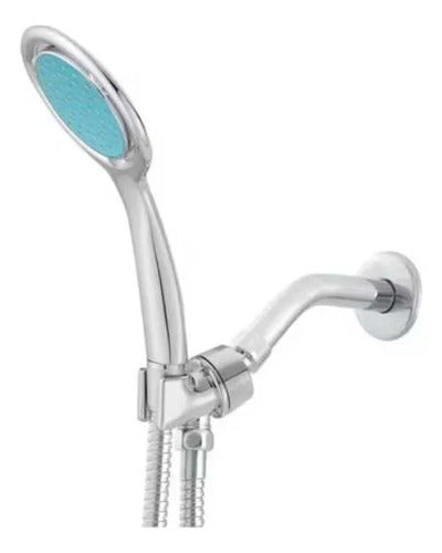 Regadera Manual Homefits 30100741 Con Manguera Cromo Plateado Brillante