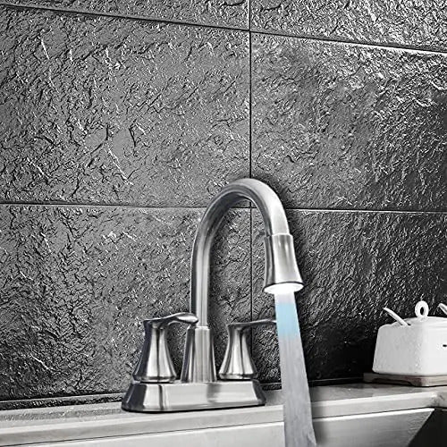 Mezcladora Lavabo Baño Homefits 30400291 Doble Mando Laton Plateado Cromado