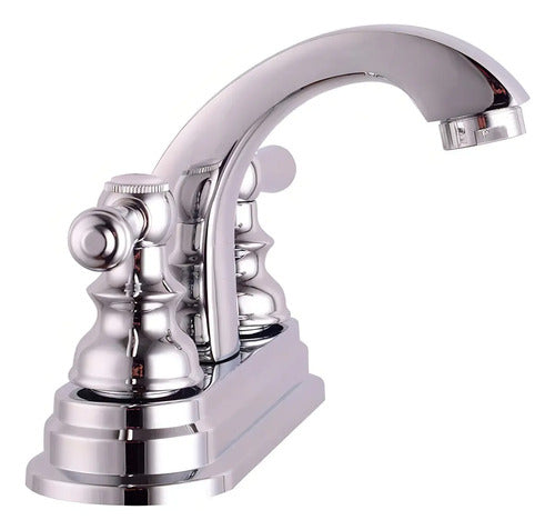 Mezcladora Lavabo Baño Homefits 30400351 Duomando Laton Plateado Cromado