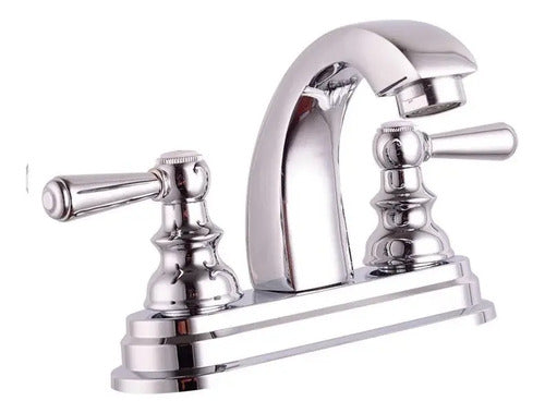 Mezcladora Lavabo Baño Homefits 30400351 Duomando Laton Plateado Cromado