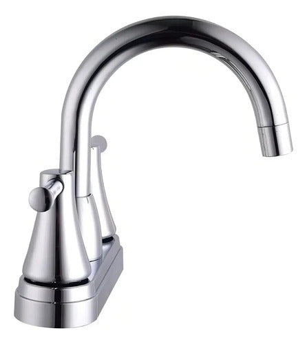 Mezcladora Lavabo Baño Homefits 30400391 Duomando Laton Plateado Cromado