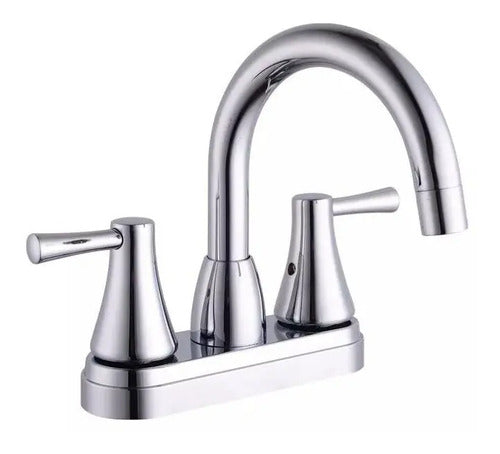 Mezcladora Lavabo Baño Homefits 30400391 Duomando Laton Plateado Cromado