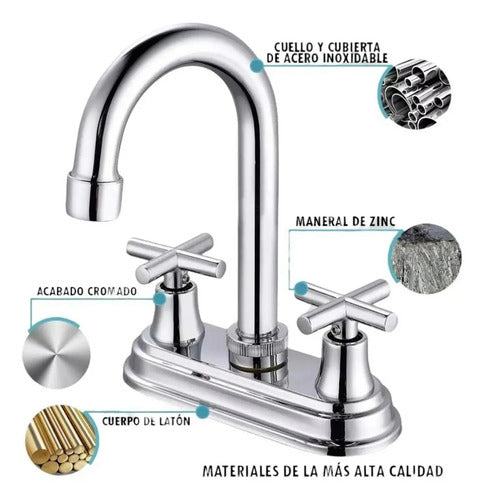 Grifo Duomando Homefits 30400411 Laton Cromado Para Baño Plateado Cromado