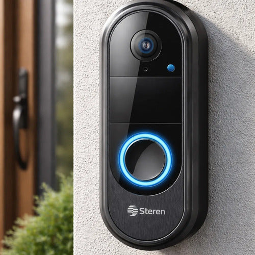 Timbre Inteligente Steren Cctv-0910 Wifi App Exterior Negro