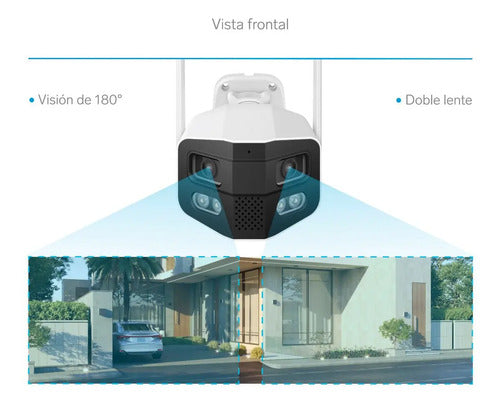 Camara Wifi Steren Cctv-236 Panoramica 180° Doble Lente Blanco