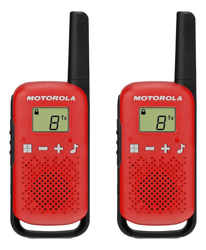 Par De Radios Walkie Talkie Motorola T110br 25km Rojos Rojo Uhf