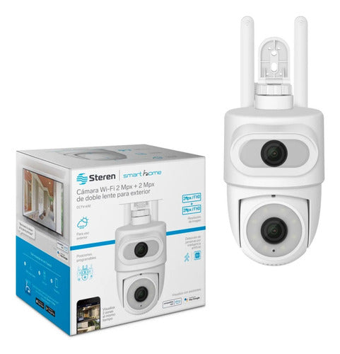 Cámara Doble Lente Steren Cctv-632 Wi-fi Fija Y Robótica Blanco