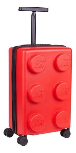 Kit De Maleta Y Mochila Lego Expandible Roja / Amarilla Rojo Rayas