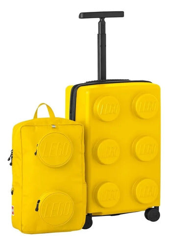 Kit De Maleta Y Mochila Lego Expandible Roja / Amarilla Amarillo Rayas