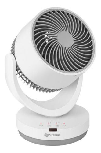 Ventilador De Mesa Steren Fan-300 Blanco Oscilante Blanco Gris Plástico