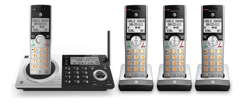 At&t Cl83407 Dect 6.0 Teléfono Inalámbrico De 4 Auriculares Para El Hogar Con Doble Base De Teclado - Aceptable (Reacond