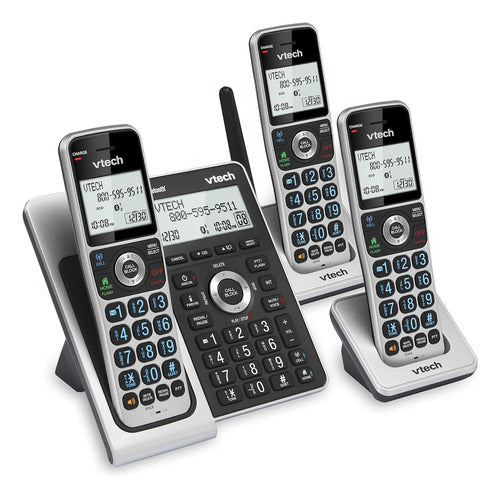 Telefono Inalámbrico Triple Vtech Vs306-3 Bt Bloqueo Contest Color Plateado - Aceptable (Reacondicionado)
