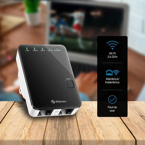 Router Steren Com-818 Negro | Repetidor Wi-fi 2.4ghz