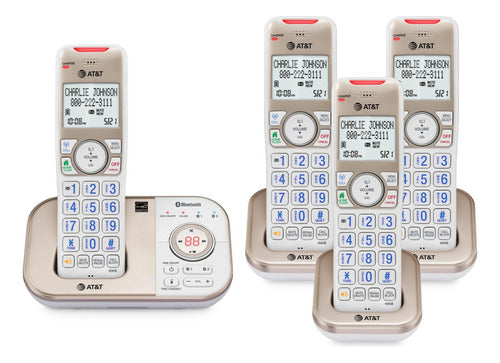 Teléfonos At&t Bl3112-4 Con Contestador 4 Auric. Blanco