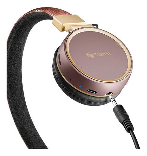 Audífonos Bluetooth Vintage Con Reproductor Mp3 Aud-800caz Marrón