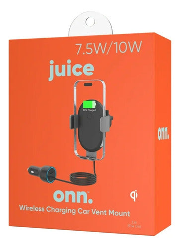Soporte Cargador Inalámbrico Onn Juice 10w/7.5w Para Auto Negro
