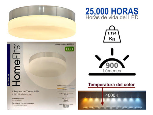 Paquete 6 Lámparas De Plafón Homefits 20300151 Led 15w Cromo Cromo